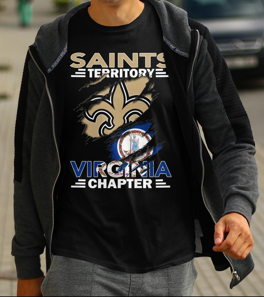Saints Territory Virginia Chapter Fleur-de-Lis State Flag T-Shirt