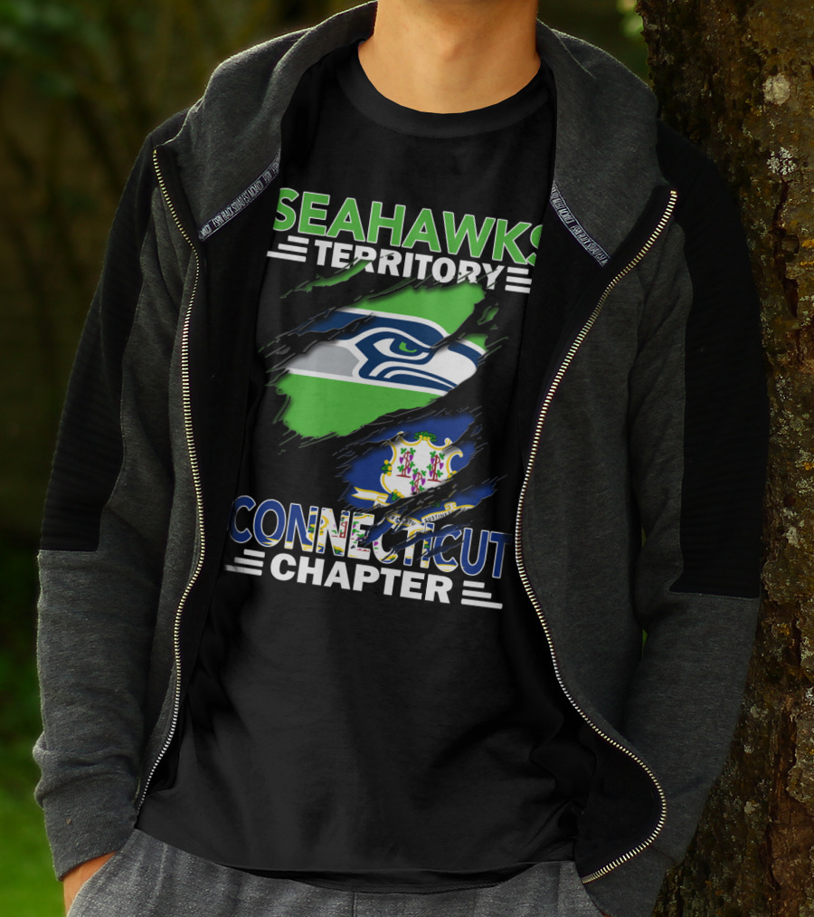 Seahawks Territory Connecticut Chapter Logo Ripped T-Shirt
