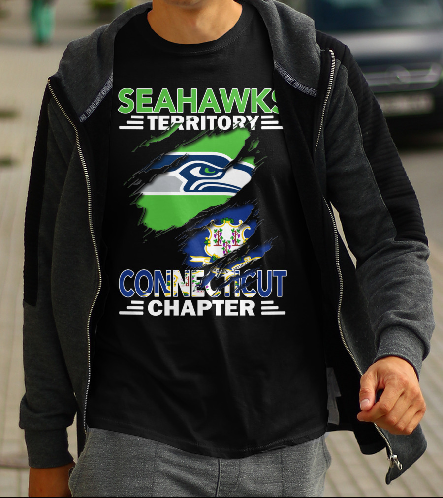 Seahawks Territory Connecticut Chapter Logo Ripped T-Shirt