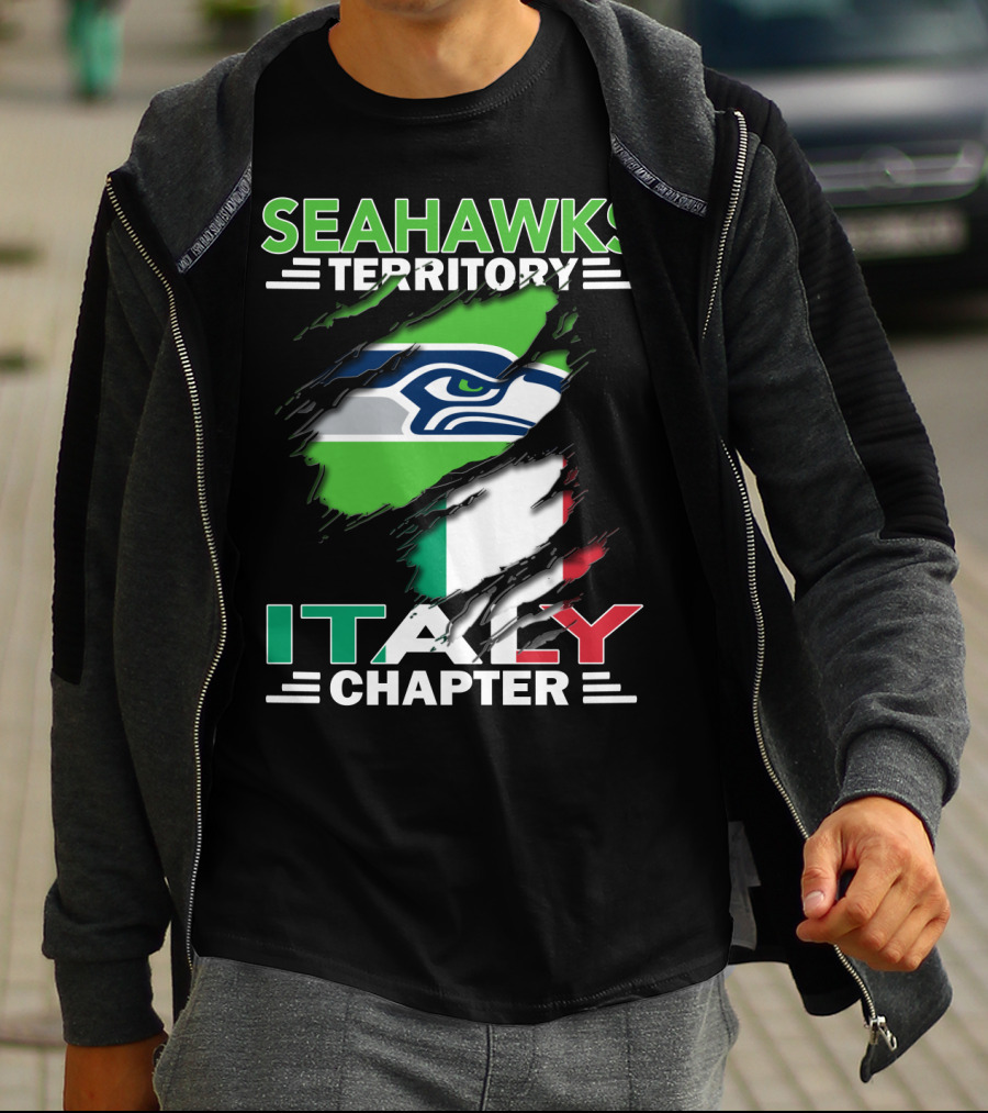 Seahawks Territory Italy Chapter With Italian Flag And Seahawks T-Shirt