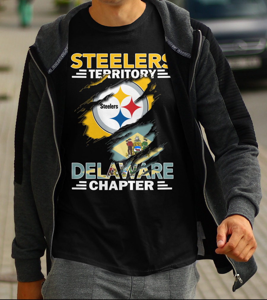 Steelers Territory Delaware Chapter Flag And Logo Integration T-Shirt