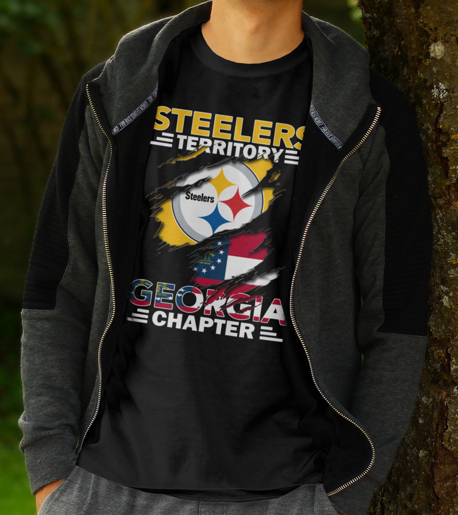 Steelers Territory Georgia Chapter American Flag T-Shirt