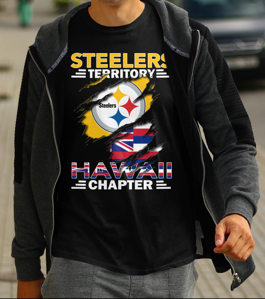 Steelers Territory Hawaii Chapter Steelers Logo And Hawaii Flag T-Shirt