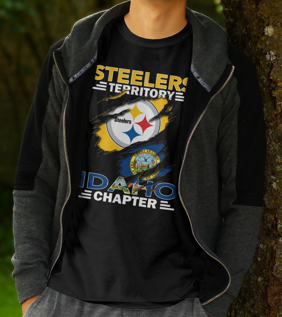 Steelers Territory Idaho Chapter Fan Logo With State Seal Integration T-Shirt