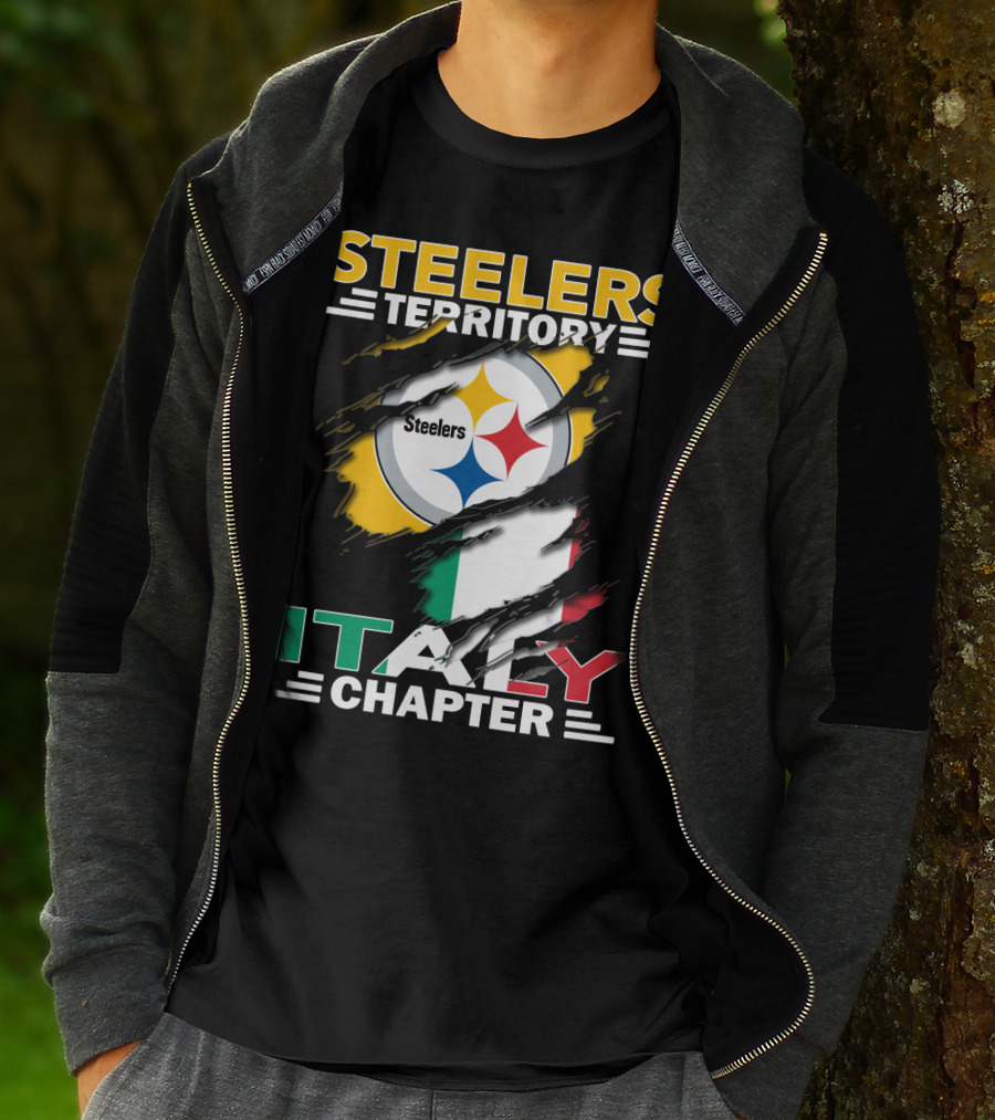 Steelers Territory Italy Chapter Steelers Logo Italian Flag T-Shirt