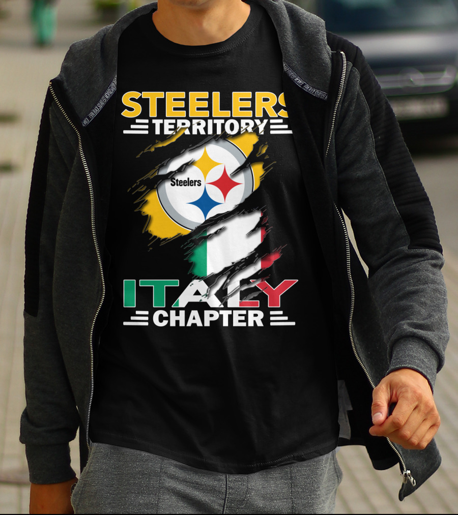 Steelers Territory Italy Chapter Steelers Logo Italian Flag T-Shirt