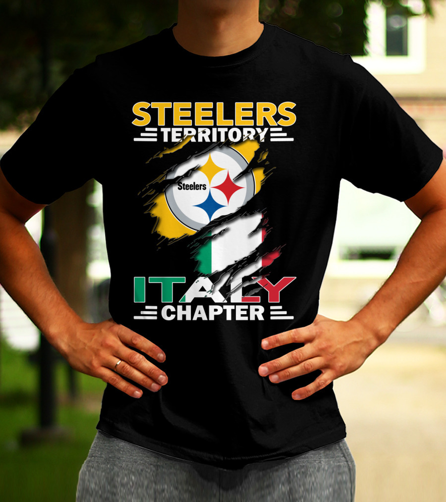 Steelers Territory Italy Chapter Steelers Logo Italian Flag T-Shirt