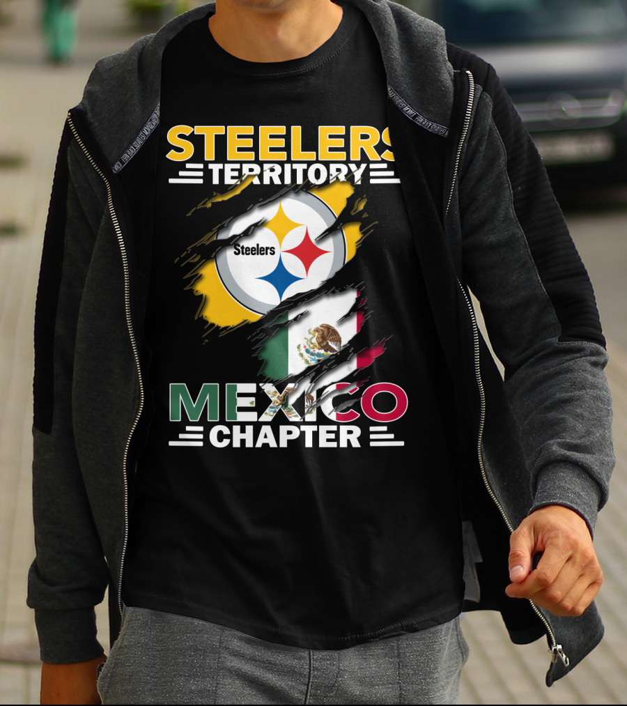 Steelers Territory Mexico Chapter Steelers Logo And Mexican Flag T-Shirt