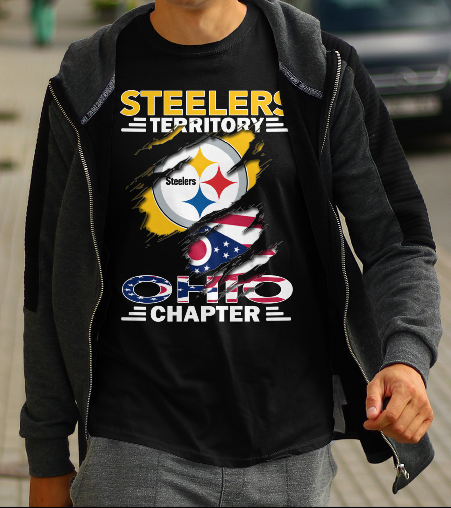 Steelers Territory Ohio Chapter Flag Rip T-Shirt