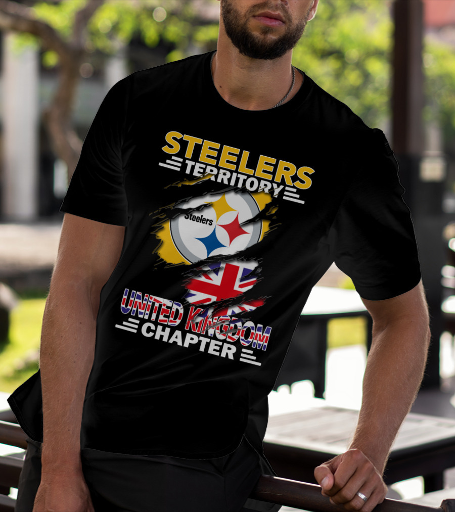 Steelers Territory United Kingdom Chapter Steelers Logo And Union Jack T-Shirt