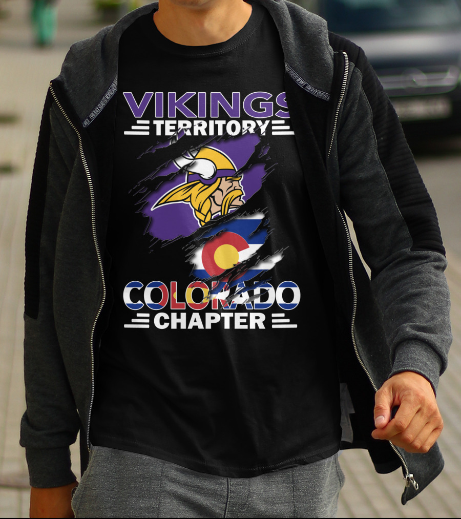 Vikings Territory Colorado Chapter Minnesota Norsemen Football Fan Club T-Shirt