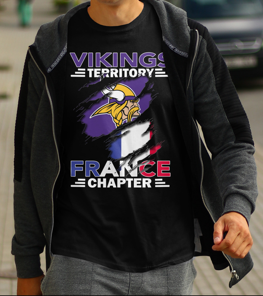 Vikings Territory France Chapter Nordic Heritage Football Fan Group T-Shirt