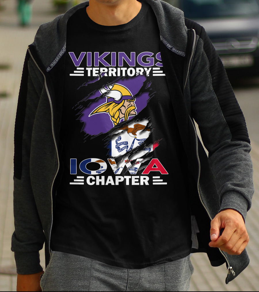 Vikings Territory Iowa Chapter Minnesota NFL Football Fan Club T-Shirt