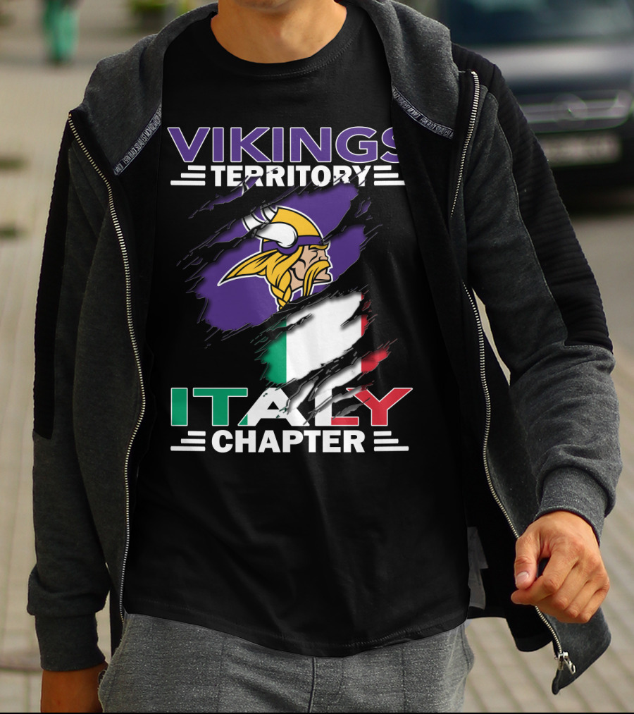 Vikings Territory Italy Chapter Flag T-Shirt