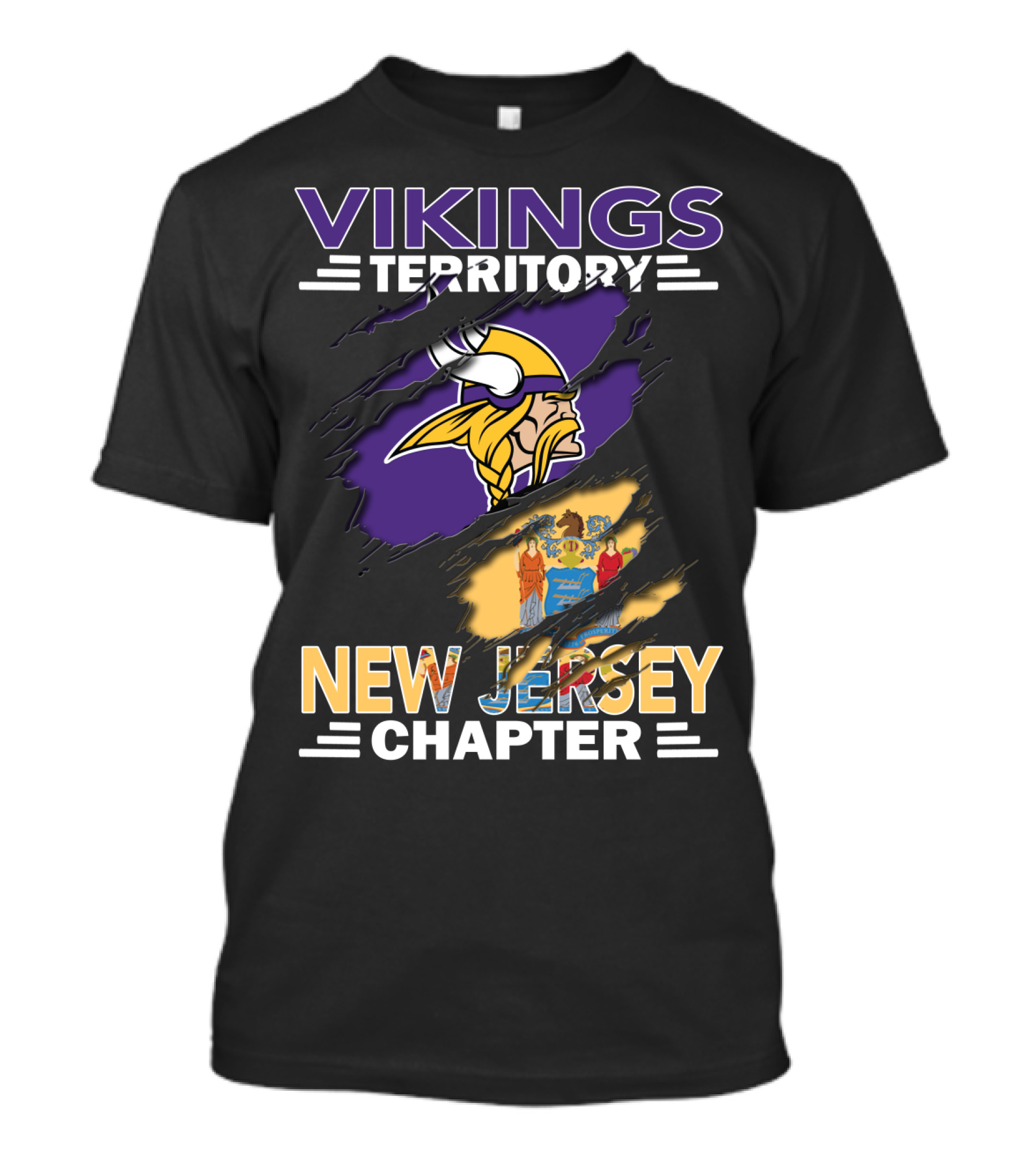 Vikings Territory New Jersey Chapter Nordic Pride State Integration T-Shirt