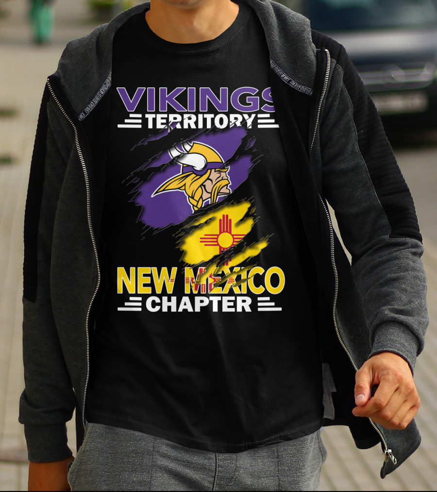 Vikings Territory New Mexico Chapter Minnesota Vikings New Mexico Flag T-Shirt