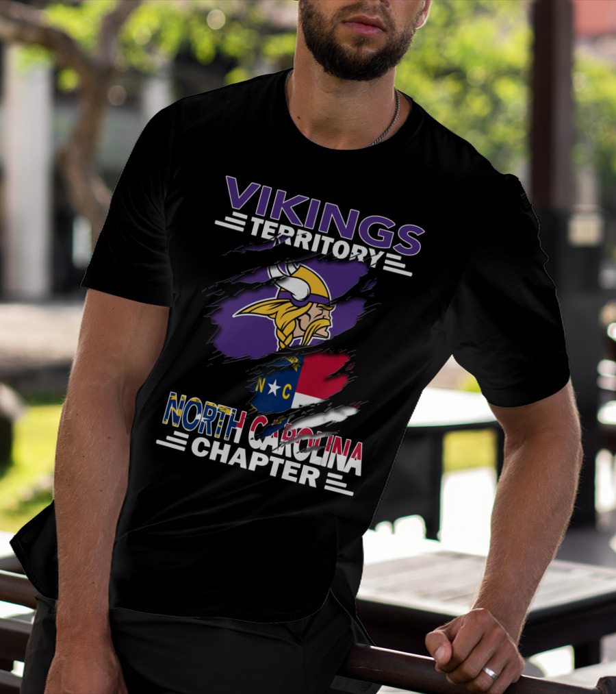 Vikings Territory North Carolina Chapter NC Flag And Viking T-Shirt