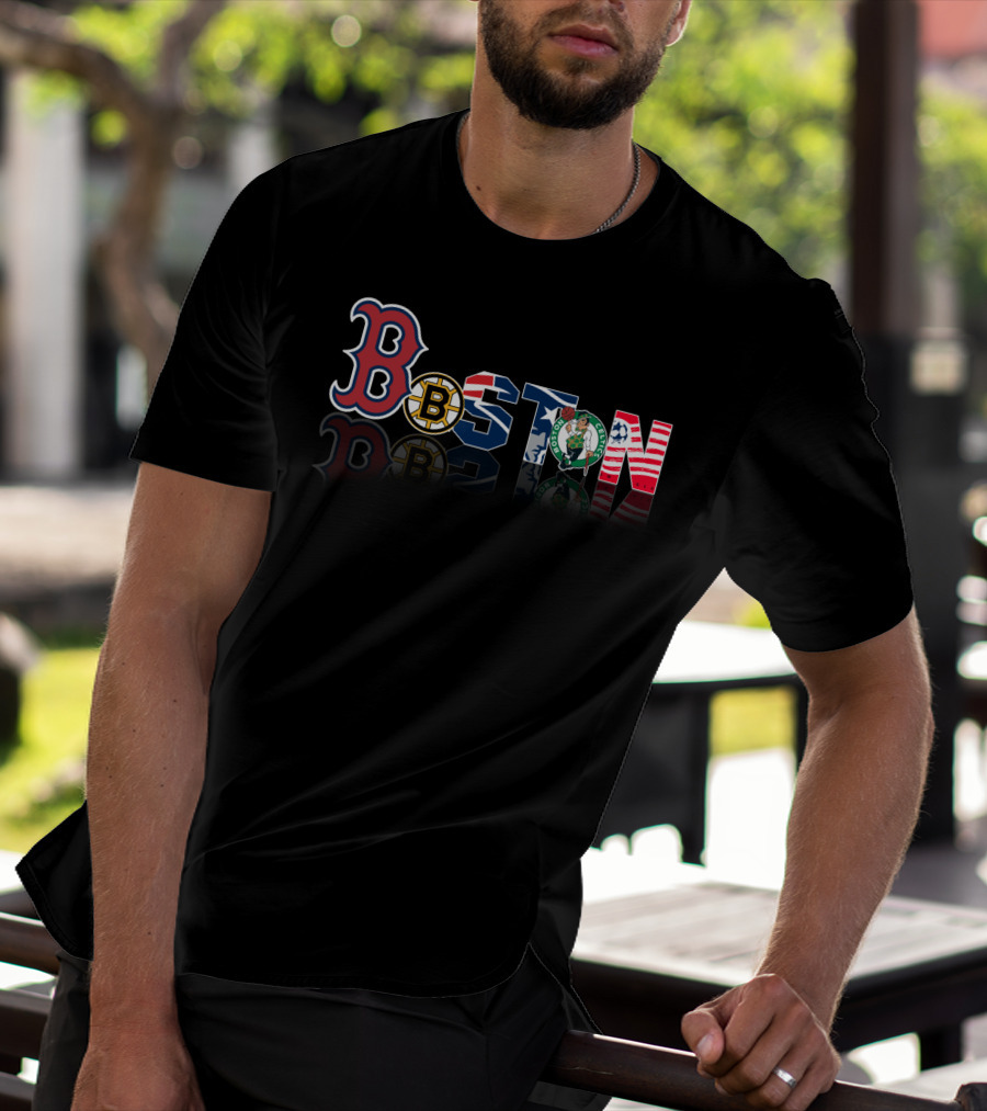 Boston Red Sox Bruins Patriots Celtics USA T-Shirt