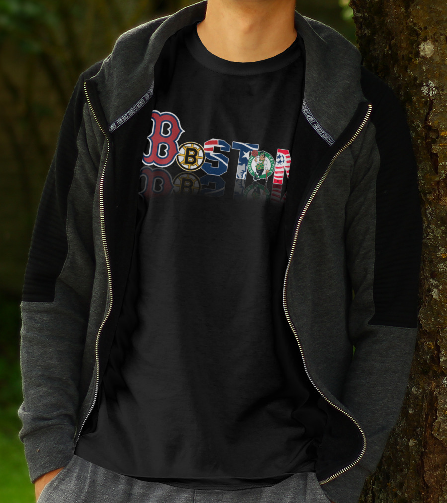 Boston Red Sox Bruins Patriots Celtics USA T-Shirt