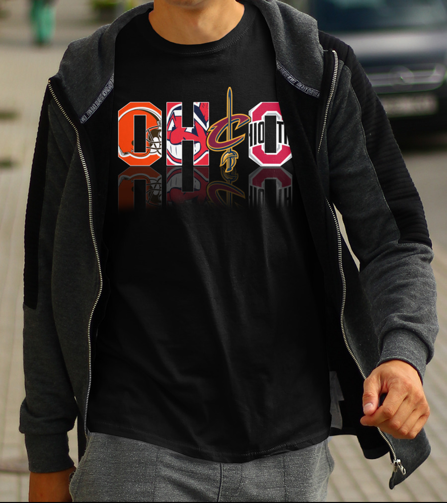 Ohio City Sports Team Logos Browns Indians Cavaliers Buckeyes T-Shirt