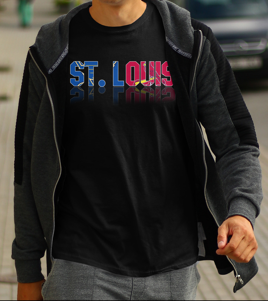 St. Louis Blues Cardinals NHL MLB Reflection T-Shirt