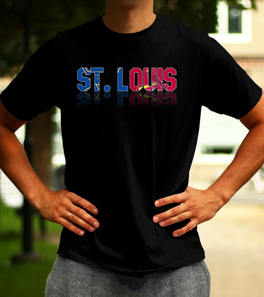 St. Louis Blues Cardinals NHL MLB Reflection T-Shirt