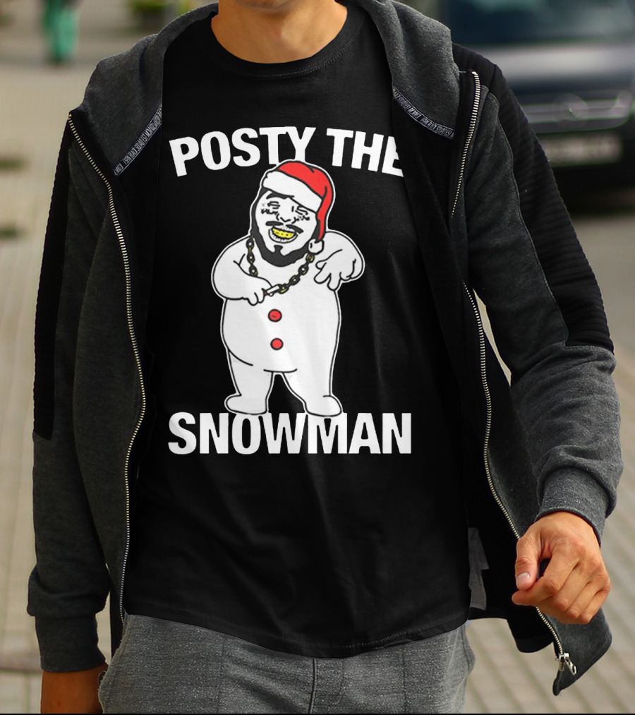 Merry Christmas Posty The Snowman Santa Malone T-Shirt