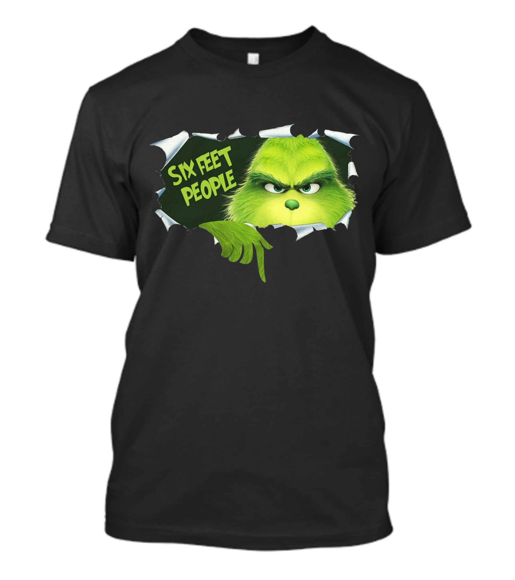 Six Feet People Grinch Social Distancing Humor T-Shirt