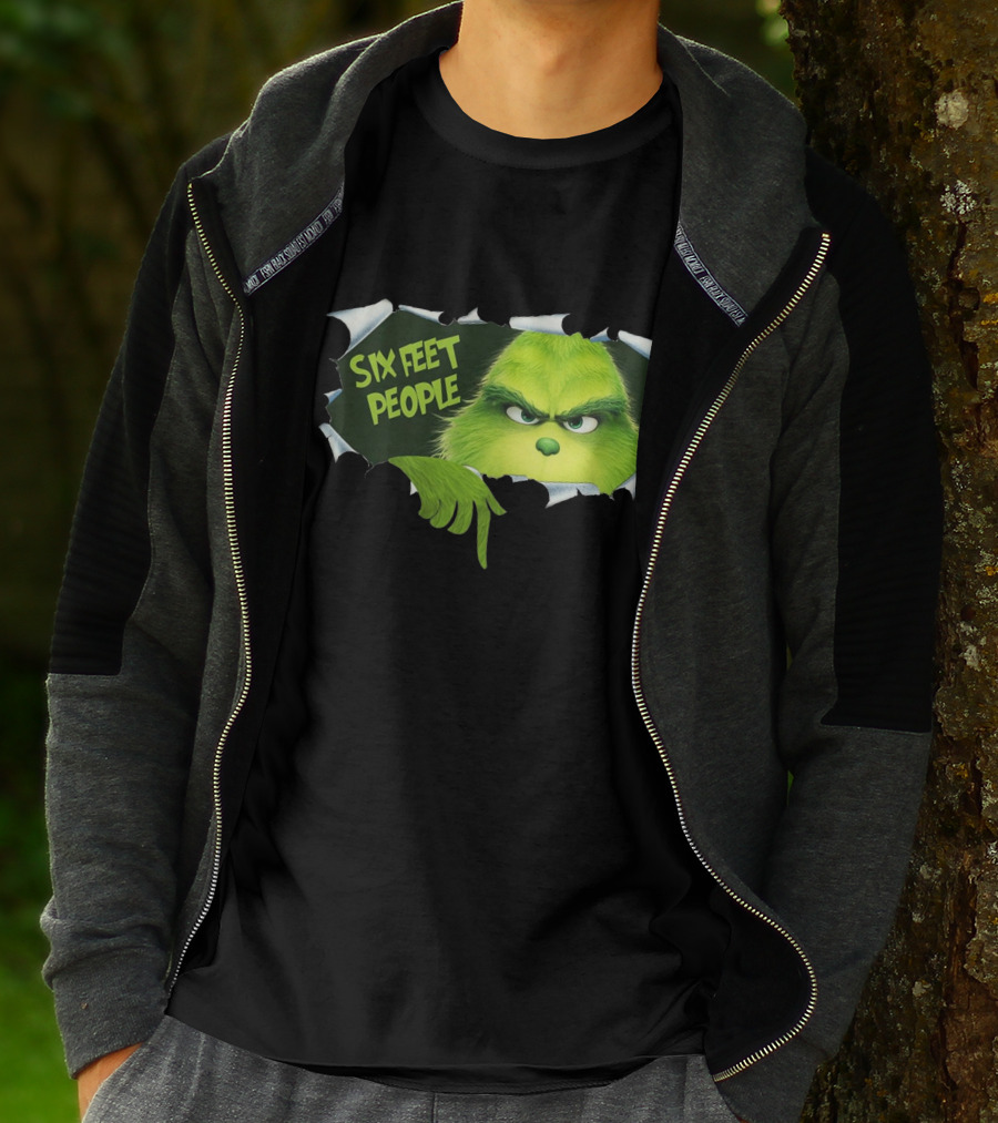 Six Feet People Grinch Social Distancing Humor T-Shirt