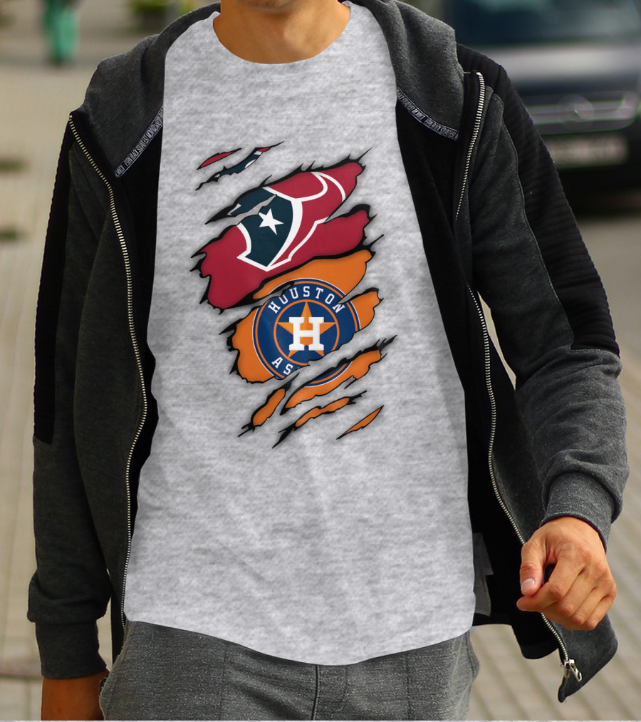 Houston Astros Houston Texans Logo Combination T-Shirt