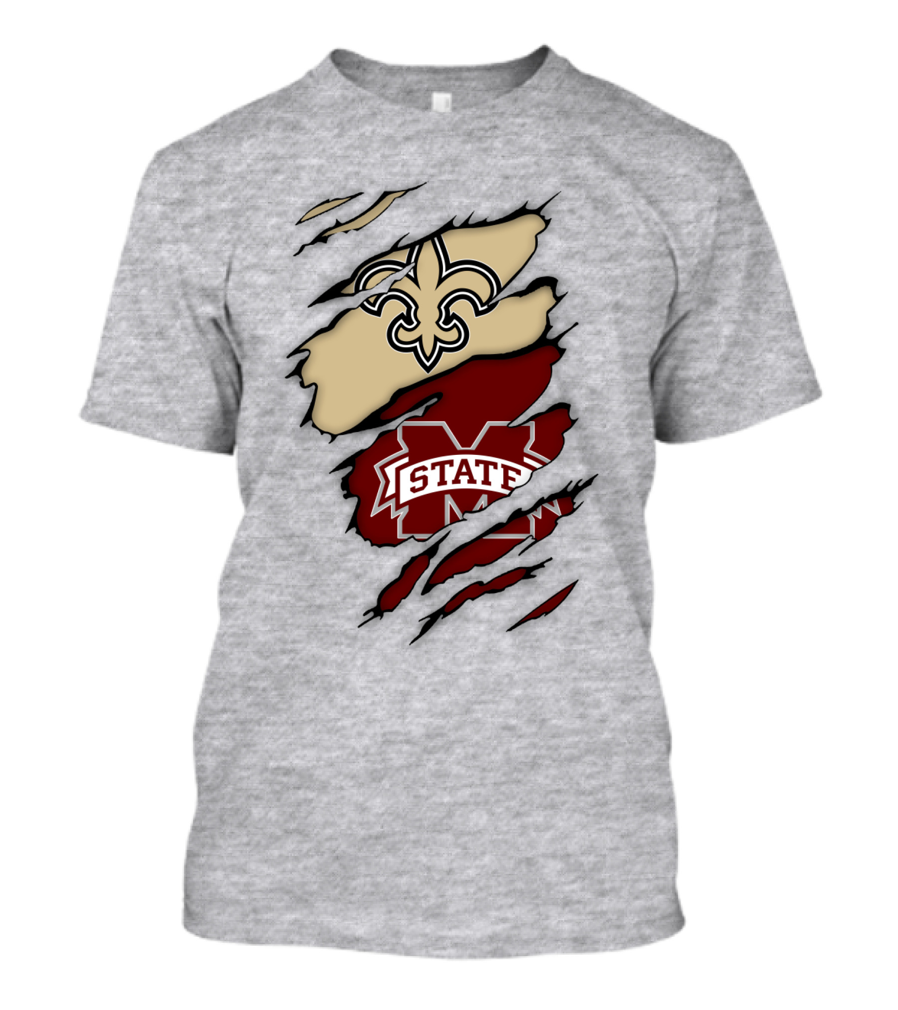 New Orleans Saints Mississippi State Torn T-Shirt