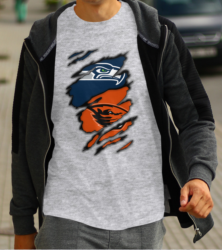Seattle Seahawks Oregon State Beavers Claw T-Shirt