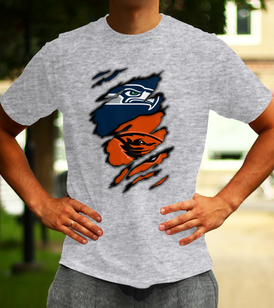 Seattle Seahawks Oregon State Beavers Claw T-Shirt