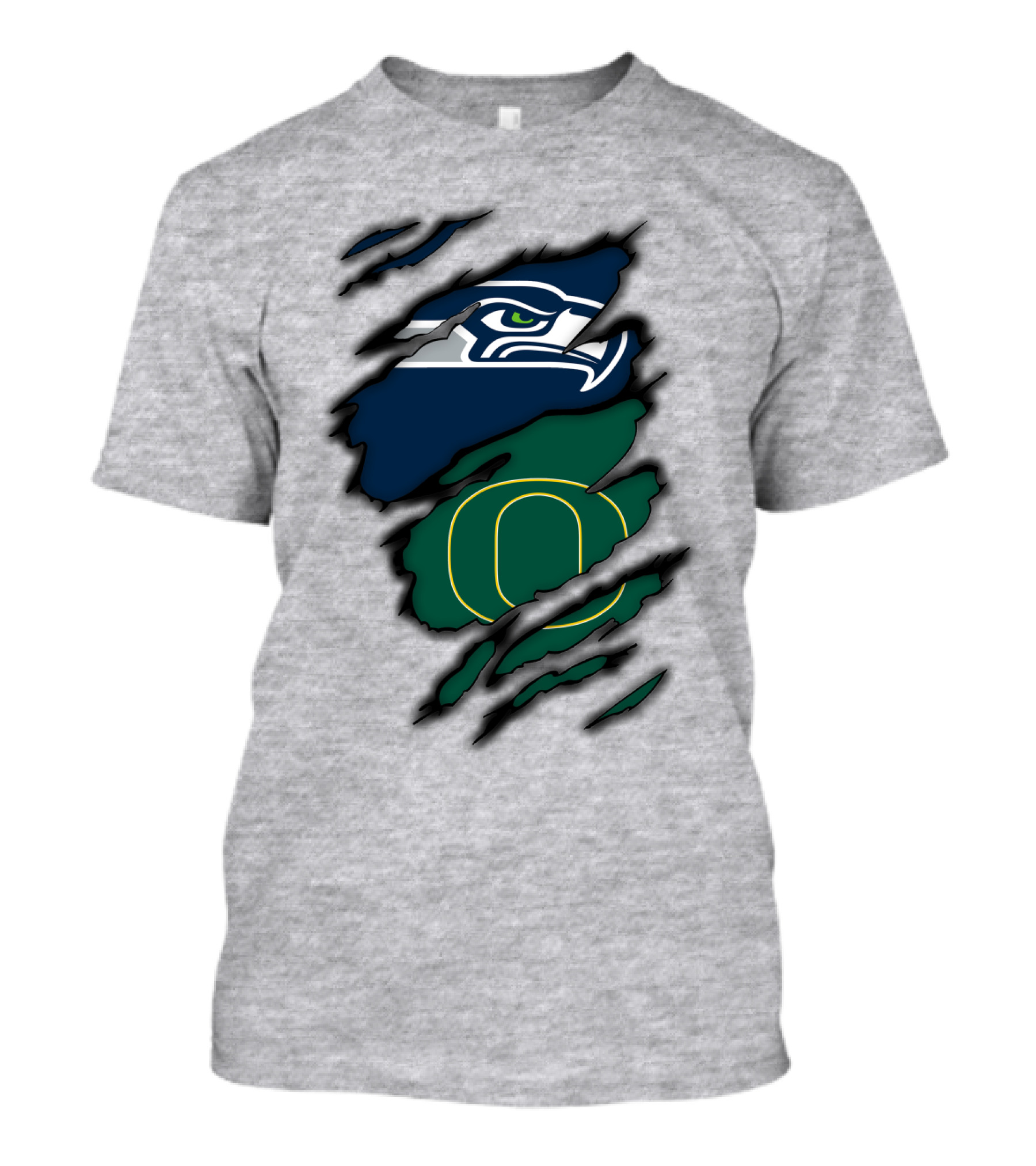 Seattle Seahawks Oregon Ducks Logo Fusion T-Shirt