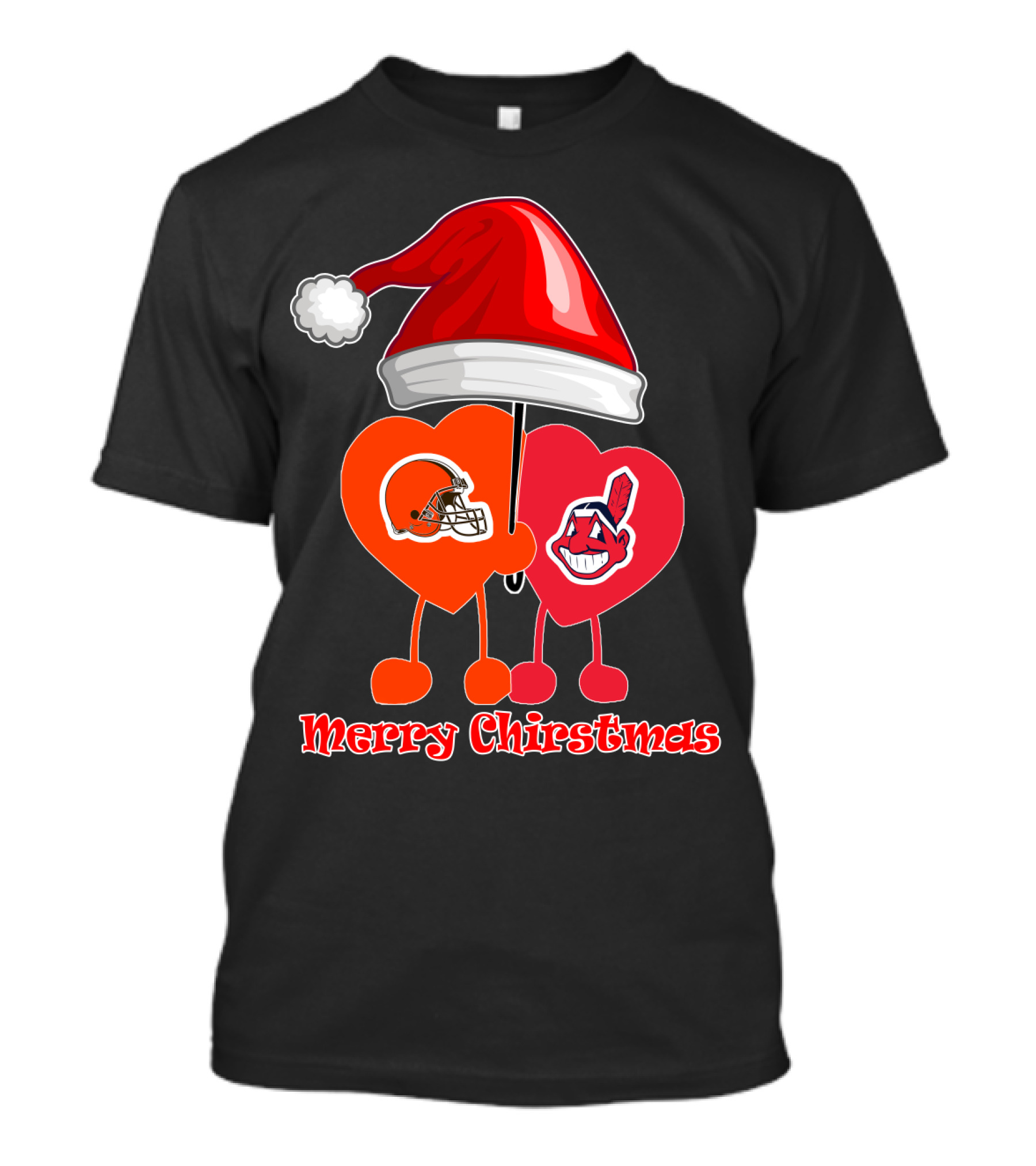 Merry Christmas Cleveland Browns Cleveland Indians T-Shirt