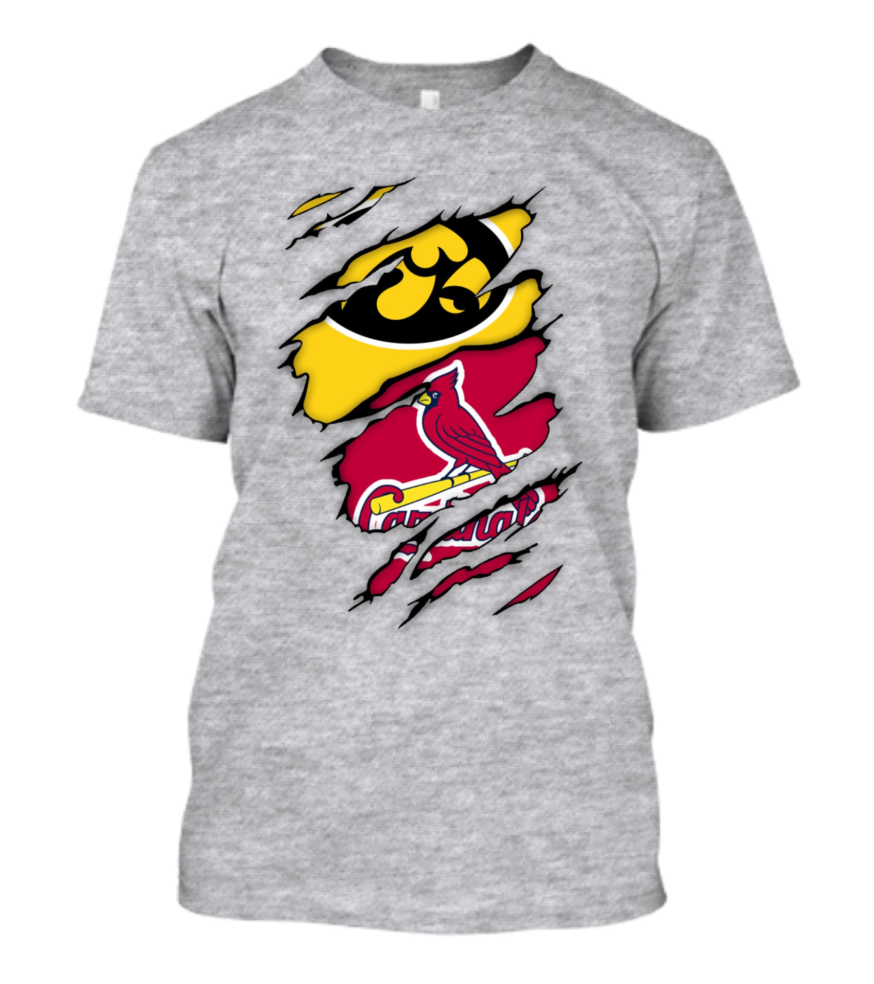 St Louis Cardinals Iowa Hawkeyes Ripped T-Shirt