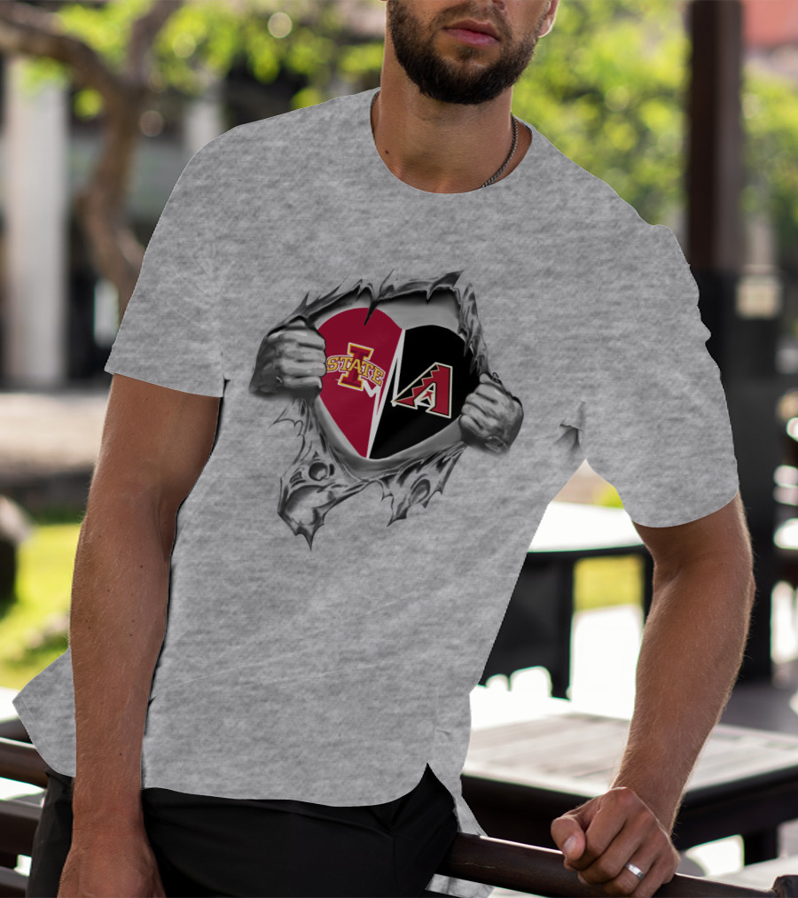 Iowa State Cyclones Arizona Diamondbacks Heart T-Shirt