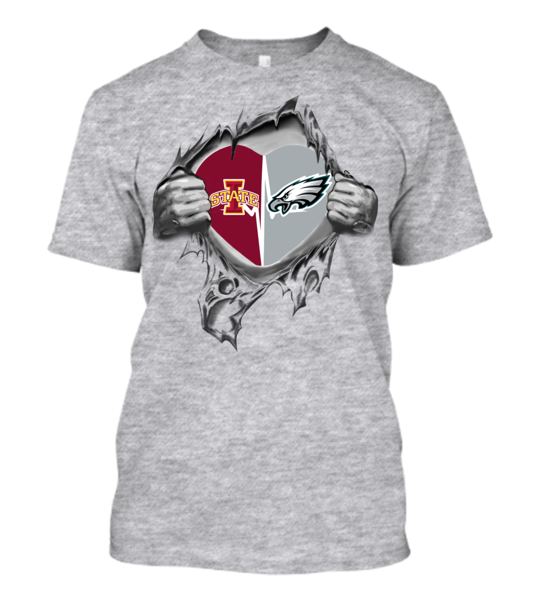 Iowa State Cyclones Philadelphia Eagles Heart T-Shirt