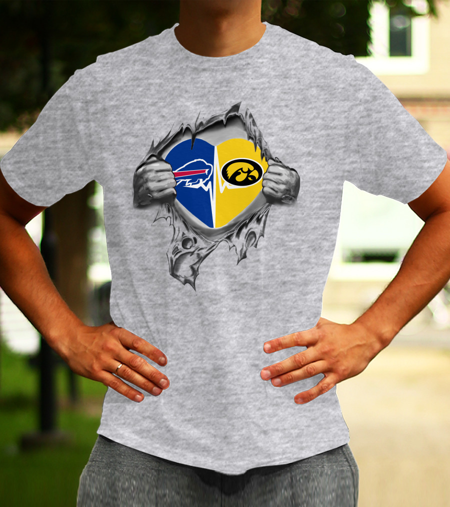 Buffalo Bills Hawkeyes Heart Split T-Shirt