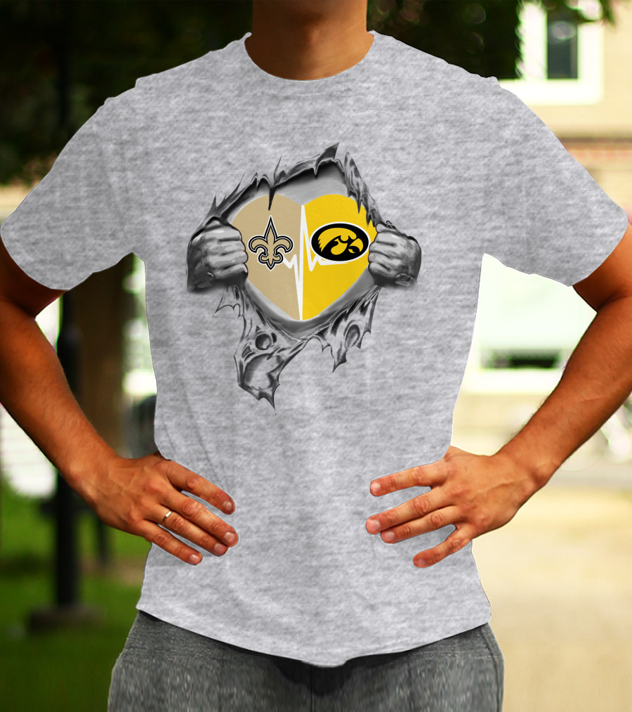 New Orleans Saints Hawkeyes Heart T-Shirt