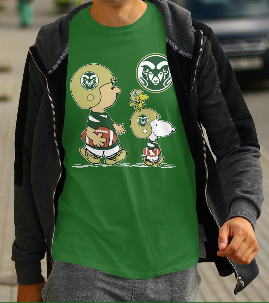 Colorado State Rams Peanuts Football Team Gear T-Shirt