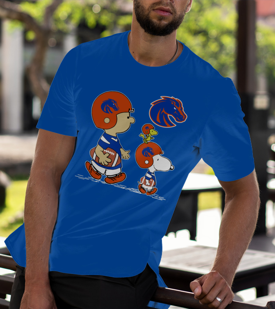 Boise State Broncos Football Characters With Helmets And Mascot T-Shirt