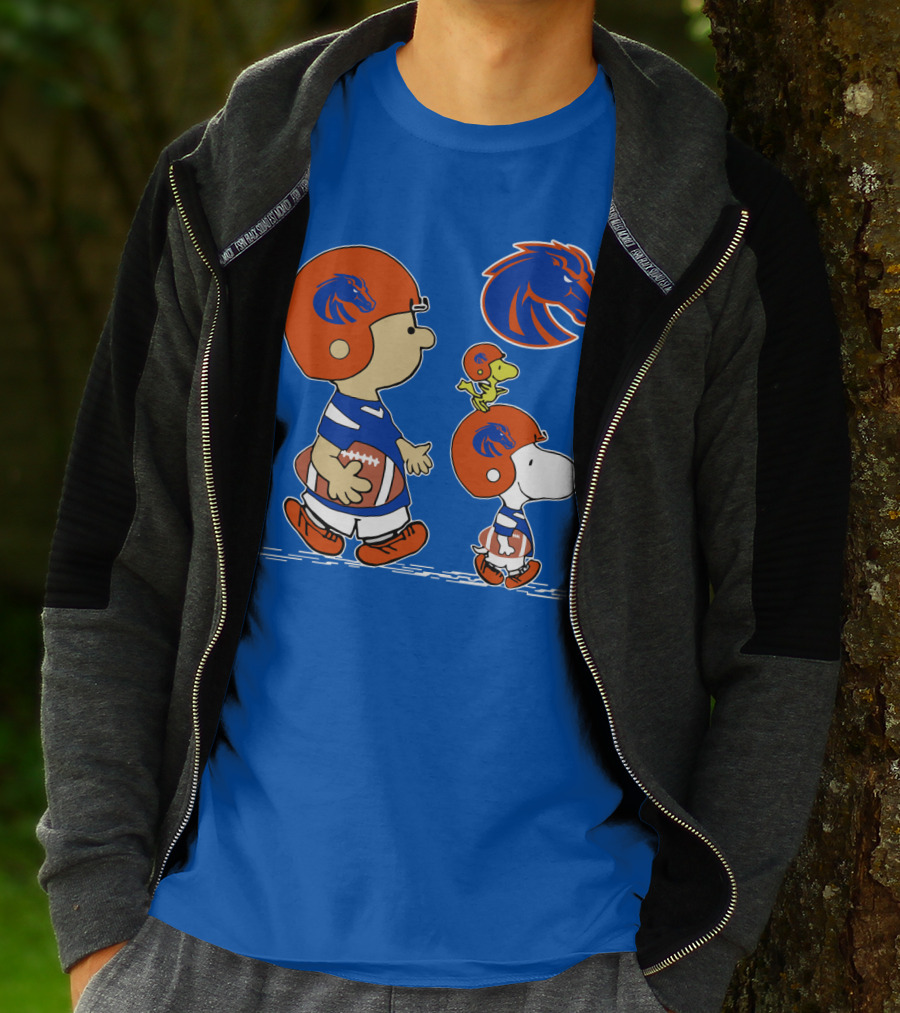 Boise State Broncos Football Characters With Helmets And Mascot T-Shirt