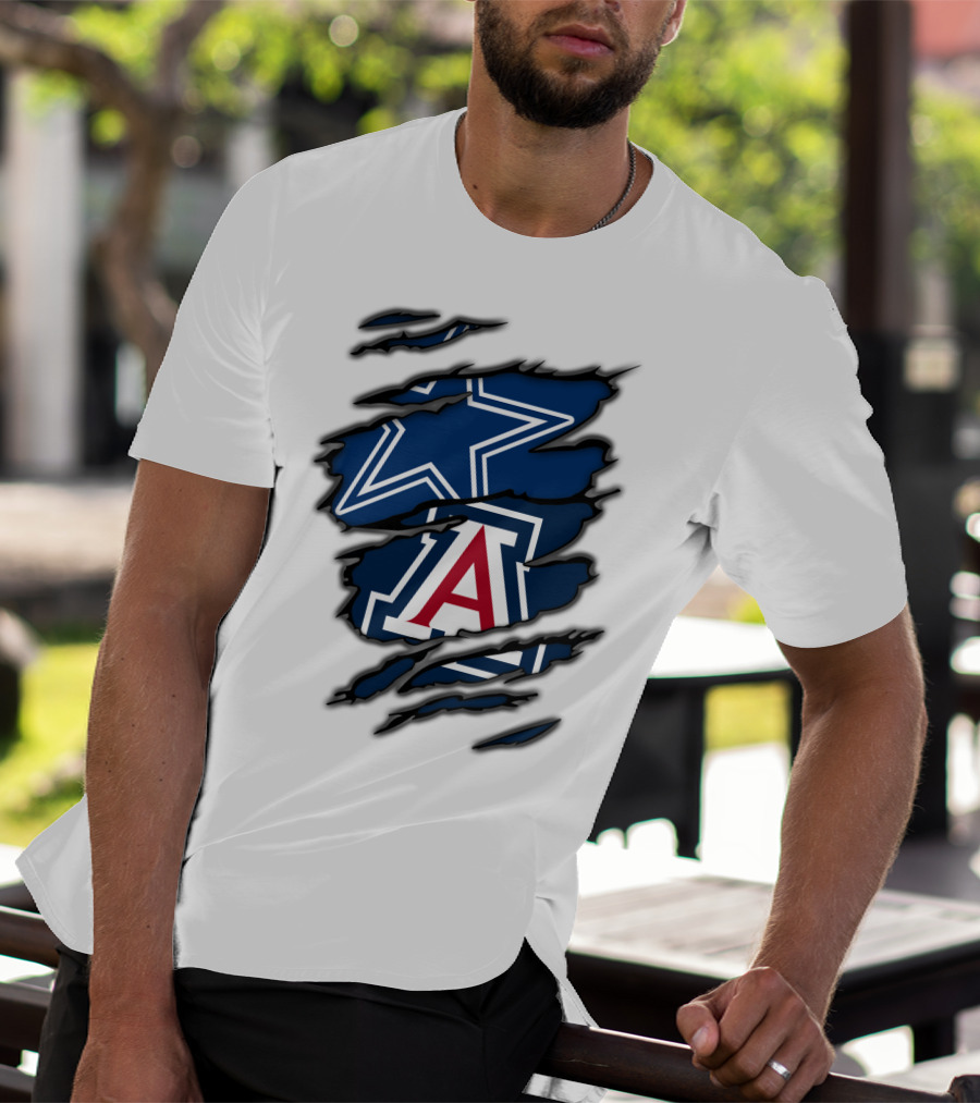 Dallas Cowboys Arizona Wildcats Torn Ripped Claw T-Shirt
