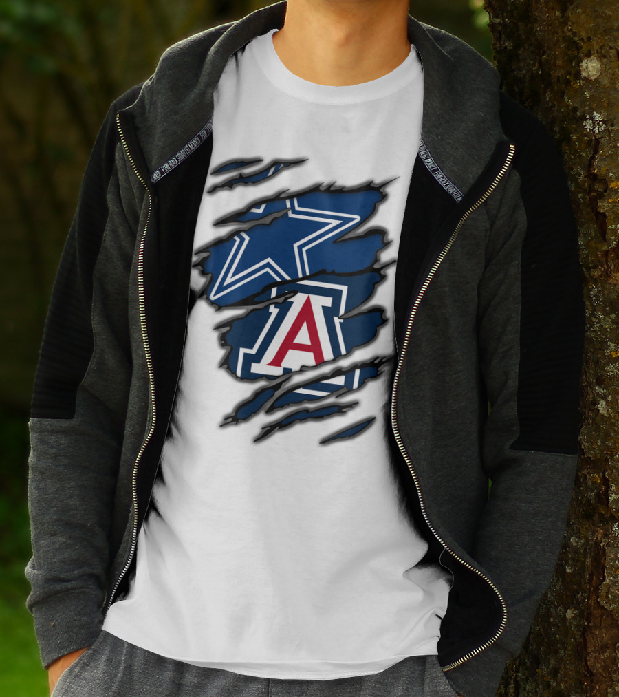 Dallas Cowboys Arizona Wildcats Torn Ripped Claw T-Shirt