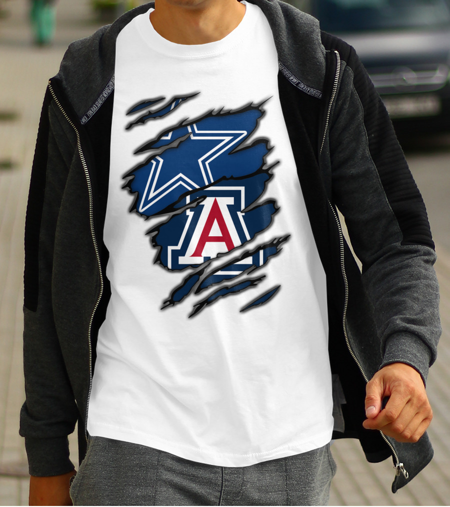 Dallas Cowboys Arizona Wildcats Torn Ripped Claw T-Shirt