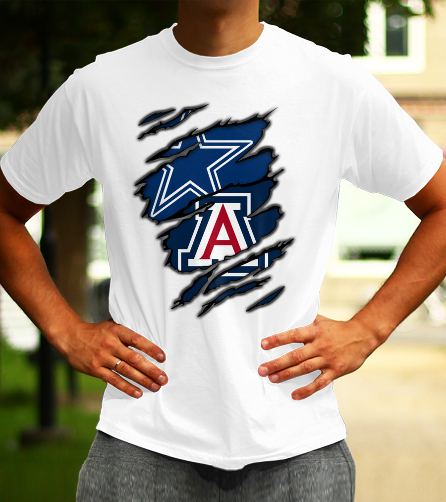 Dallas Cowboys Arizona Wildcats Torn Ripped Claw T-Shirt