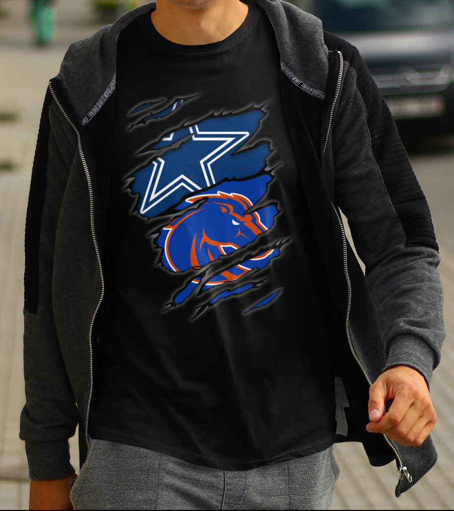 Dallas Cowboys Boise State Broncos Star Horse T-Shirt