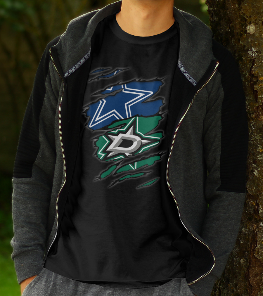 Dallas Cowboys And Stars Logo Fusion T-Shirt