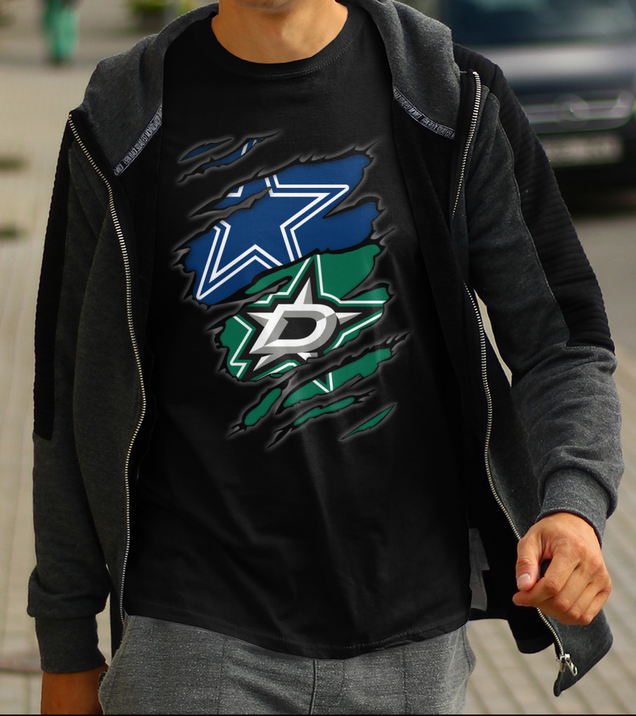 Dallas Cowboys And Stars Logo Fusion T-Shirt